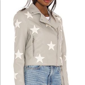 BLANKNYC Star Moto Jacket In Light Grey.
